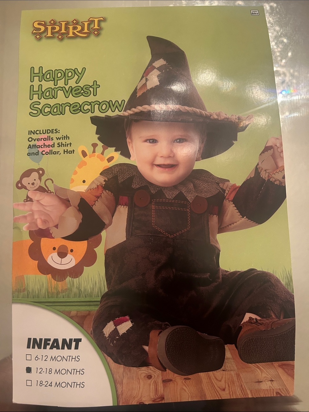 Spirit Infant Happy Harvest Scarecrow Costume - Brown, Tan, Orange Halloween